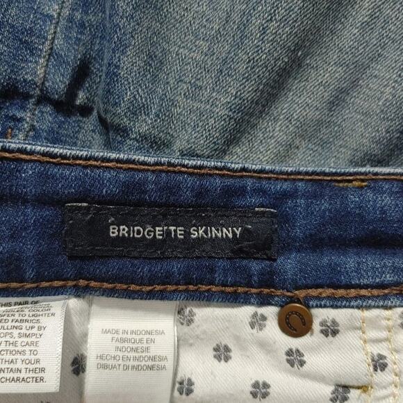 Lucky Brand Bridgette Skinny Crop Mid Rise Raw Hem Blue Denim Womens Size 4/27 - Picture 6 of 9
